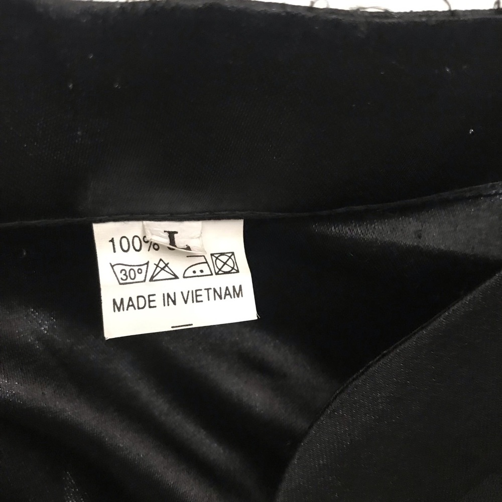 Vintage Women’s Large 100% Silk Black Brocade Trim Jacket Knot Closures - Picture 10 of 10